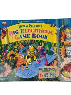 Vintage Buzz & Flutters Big Electronic Game Book Hardcover 1997 Complete Works